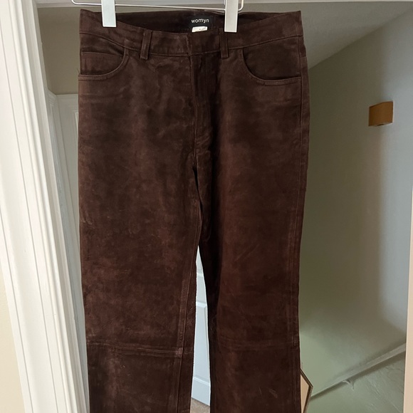 Vintage 100% leather chocolate brown pants - from the 80s - Picture 1 of 7